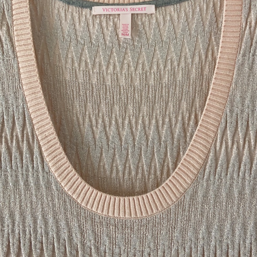 Victoria’s Secret pink and gray fit & flare sweater shimmer dress in size M - Picture 5 of 8